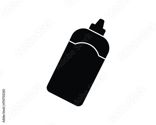 Honey syrup bottle black icon vector illustration sweet dessert packaging
