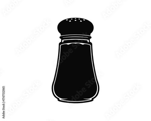 Salt Shaker or Pepper Dispenser Spice Container Silhouette Icon Vector