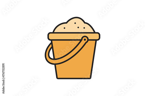 Sand Bucket with Sand for Beach or Sandbox Play