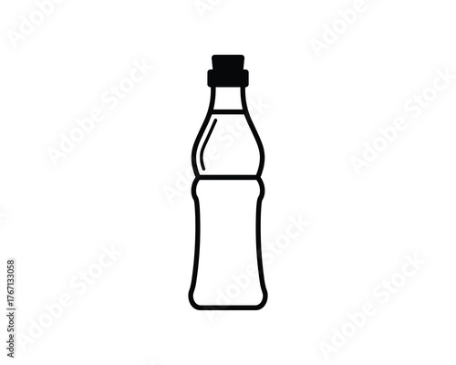 Small sauce bottle icon, plastic condiment container, food dressing packaging, kitchen design element