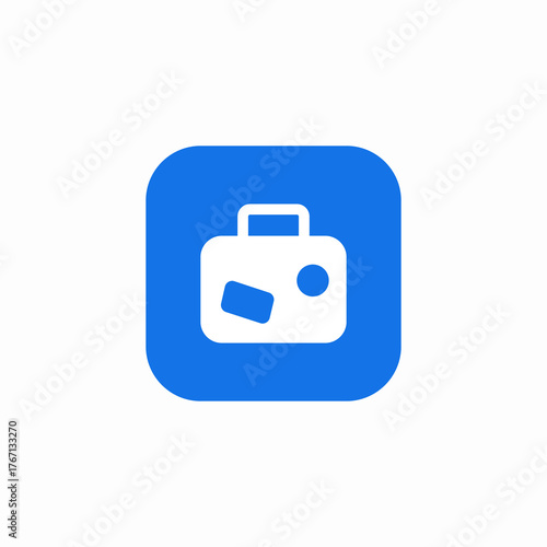 stamp trip suitcase icon sign vector