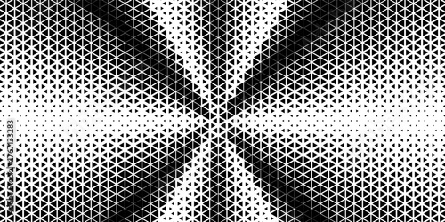 Triangular Halftone Texture Retro wave Vector Geometric Technology Abstract Background. Half Tone Triangles Retro Colored Pattern. Minimal 80s Style Dynamic Tech Structure Wallpaper