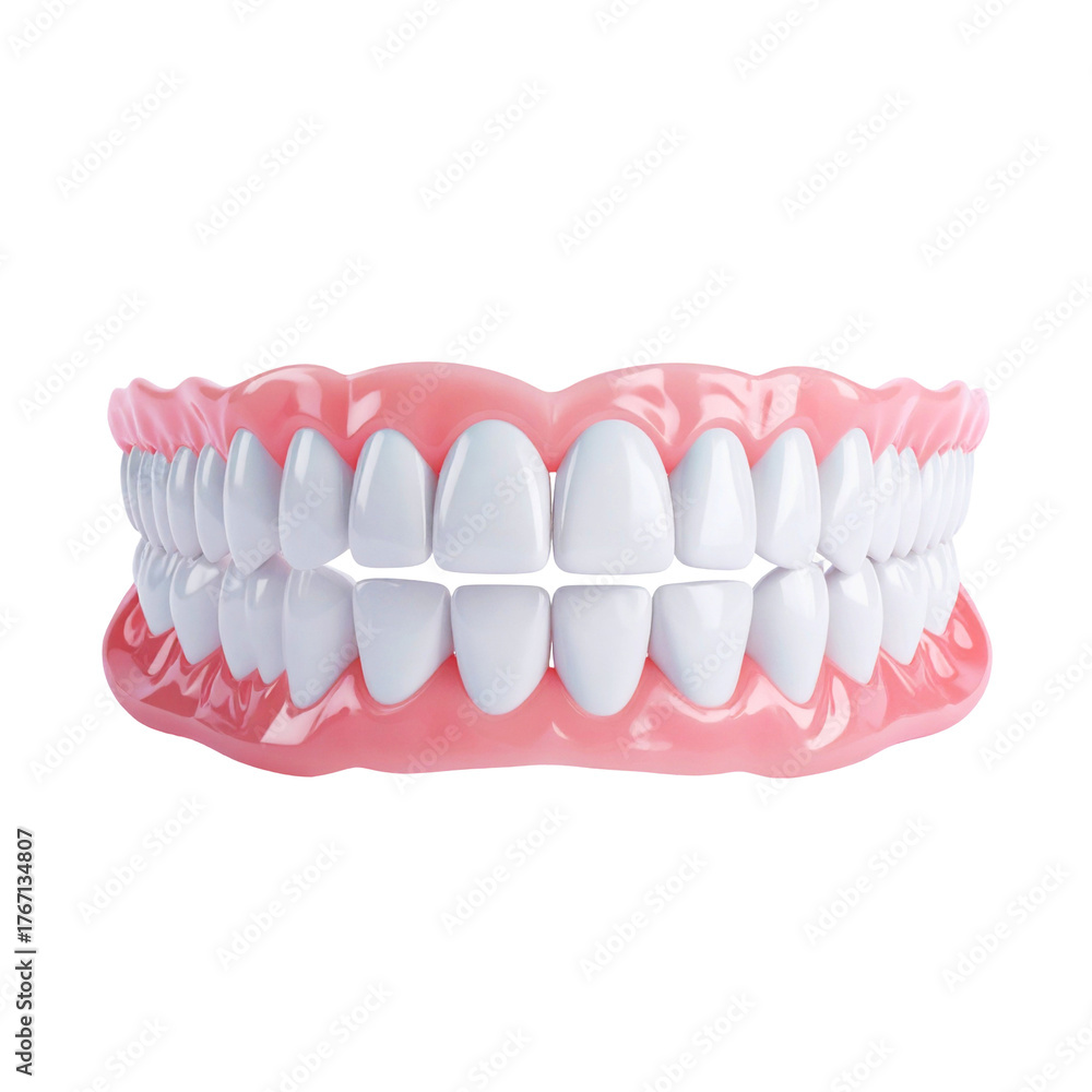 Obraz premium Dentures teeth isolated image on transparent background