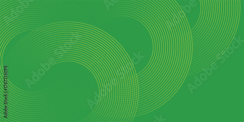 Abstract glowing green circle geometric line on dark green blue background. Modern shiny blue pattern design. Futuristic for banner, poster, brochure, presentation. EPS 10.