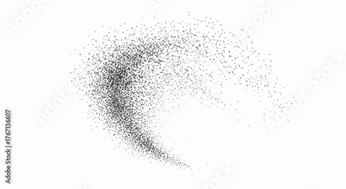 Bird flock formation minimalist nature abstract line art vector.