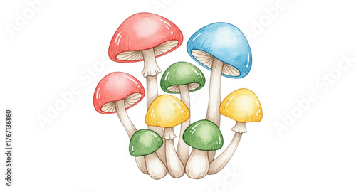 Colorful mushrooms 