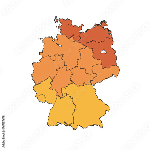 map of Germany and its territorial divisions