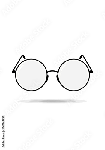 Round Reading Glasses Icon Simple Line Vector Illustration