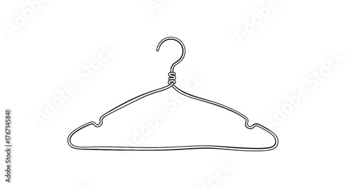 Clothes Hanger Line Art Illustration Vector Icon