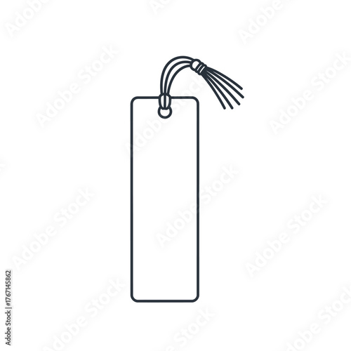 Simple Bookmark with Tassel Line Art Vector Icon