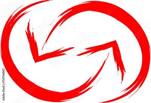Red arrows in a circle, pointing in opposite directions.
