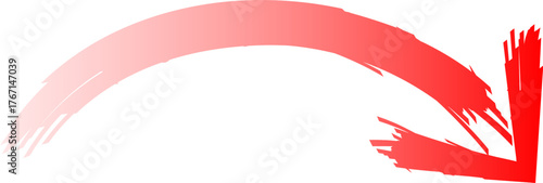 Stylized red arrow curving downwards and to the right, indicating direction.