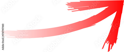A red upward-pointing arrow with a brushstroke effect, indicating growth and direction on a white background.