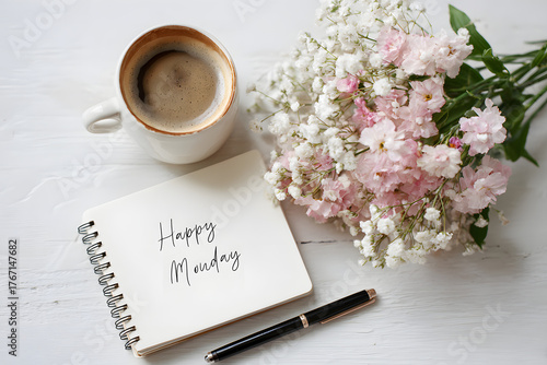 Happy Monday Coffee Flat Lay