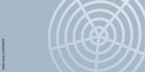 Minimalist abstract background featuring soft gray concentric circles on a light blue background. Ideal for modern design projects, technology themes, target concepts, or digital graphic.