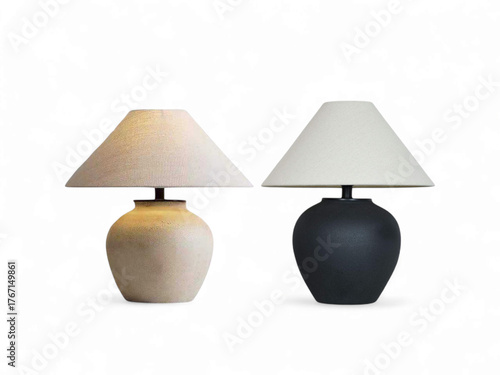 Rustic Ceramic Table Lamps in Earthy Tones