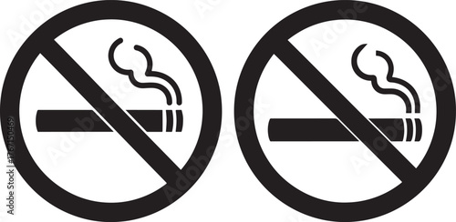 Two no smoking signs in silhouette