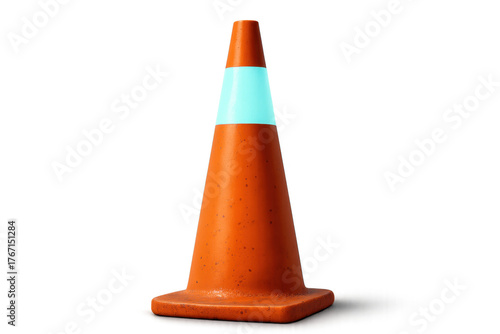Orange traffic cone road safety warning signal