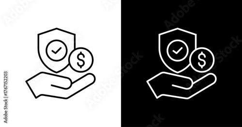 Insurance White Icon Set Design