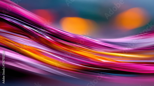 Vibrant colors flow in mesmerizing wave, showcasing identity and fragmentation in media through dynamic patterns and smooth transitions