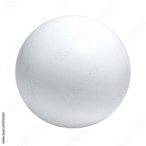 Plain white ball, faint vertical lines, on black backdrop