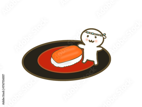 Japanese sushi and cute character