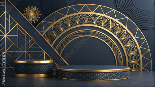 Golden Geometric Luxury Background