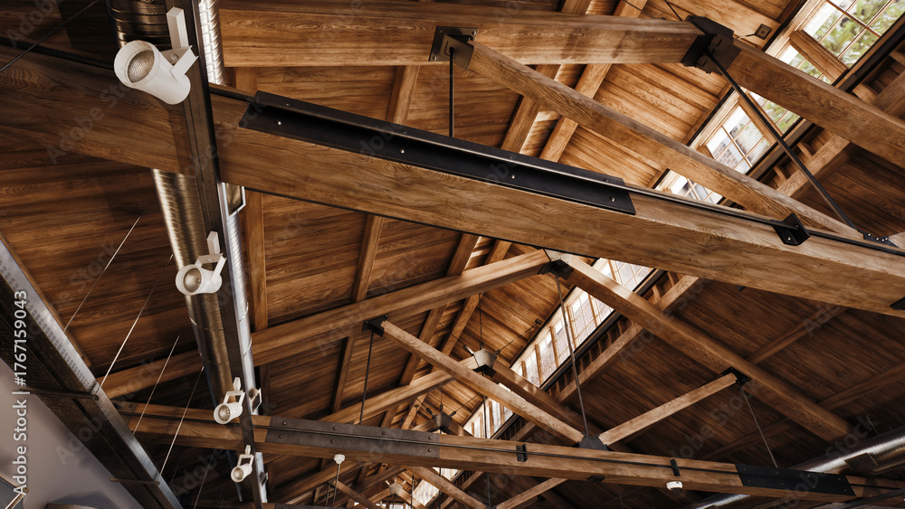 Obraz premium 天井の骨組み