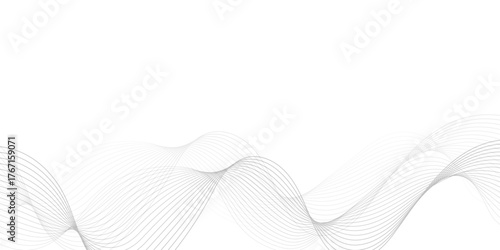 Abstract wave blend lines on transparent background. Design for banner, wallpaper, background and many more. Undulate Grey Wave Swirl, frequency sound wave, twisted curve lines with blend effect.	
