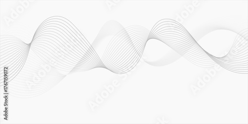 Abstract wave blend lines on transparent background. Design for banner, wallpaper, background and many more. Undulate Grey Wave Swirl, frequency sound wave, twisted curve lines with blend effect.	
