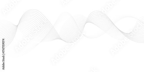 Abstract wave blend lines on transparent background. Design for banner, wallpaper, background and many more. Undulate Grey Wave Swirl, frequency sound wave, twisted curve lines with blend effect.	
