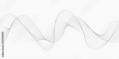 Abstract wave blend lines on transparent background. Design for banner, wallpaper, background and many more. Undulate Grey Wave Swirl, frequency sound wave, twisted curve lines with blend effect.	
