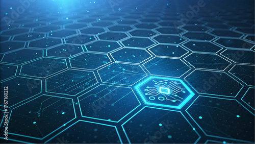 Blue Tech Grid Background