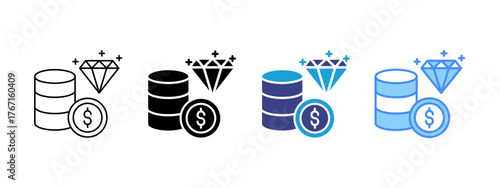 Business Value icon set multiple style collection