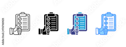 Checklist icon set multiple style collection