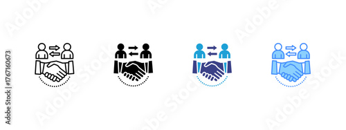 Partnership icon set multiple style collection