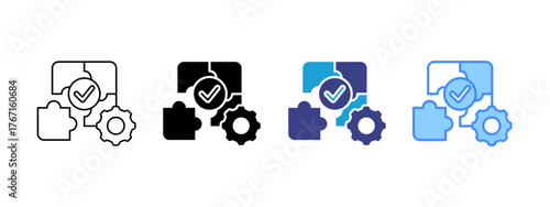 Problem Solve icon set multiple style collection