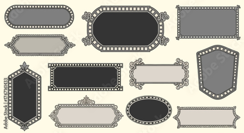 Collection of Vintage Marquee Signs and Frames.