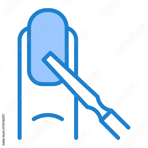 Nail Care Icon - Blue Style