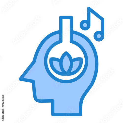 Relaxing Music Icon - Blue Style