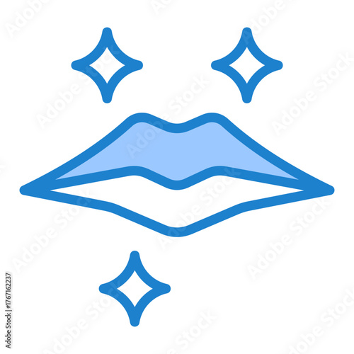 Lip Care Icon - Blue Style