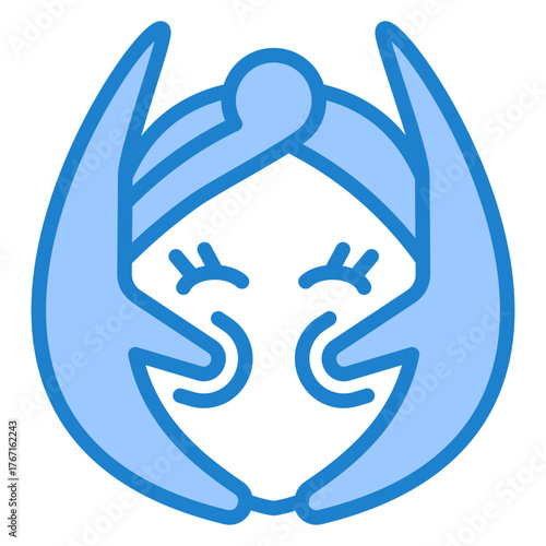 Facial Massage Icon - Blue Style