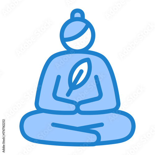 Relaxation Techniques Icon - Blue Style