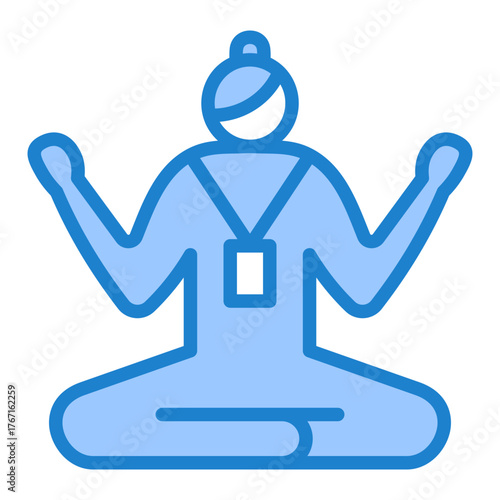Wellness Coach Icon - Blue Style