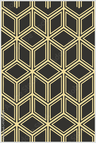 Seamless Beige Floral Vine Pattern on Black Background Featuring Vertical Leaves and Delicate Flowers for Sophisticated Wallpaper and Textile Design