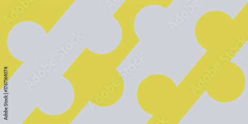 Abstract pattern of yellow and gray shapes with rounded edges.