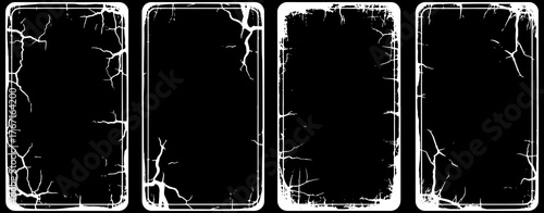 Distressed vintage film frames with crackle texture add gritty realism to designs