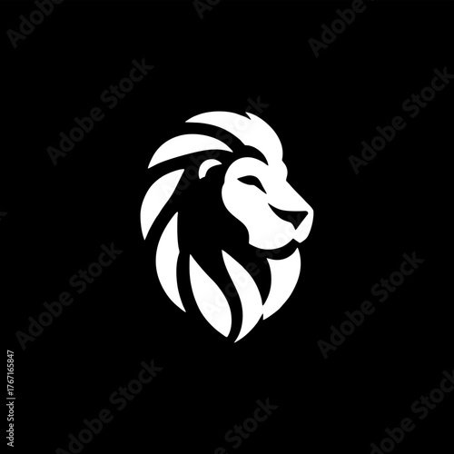 lion head logo design simple modern	

