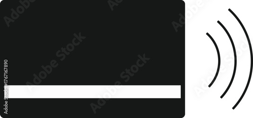 Contactless Credit Card Icon on Black Background