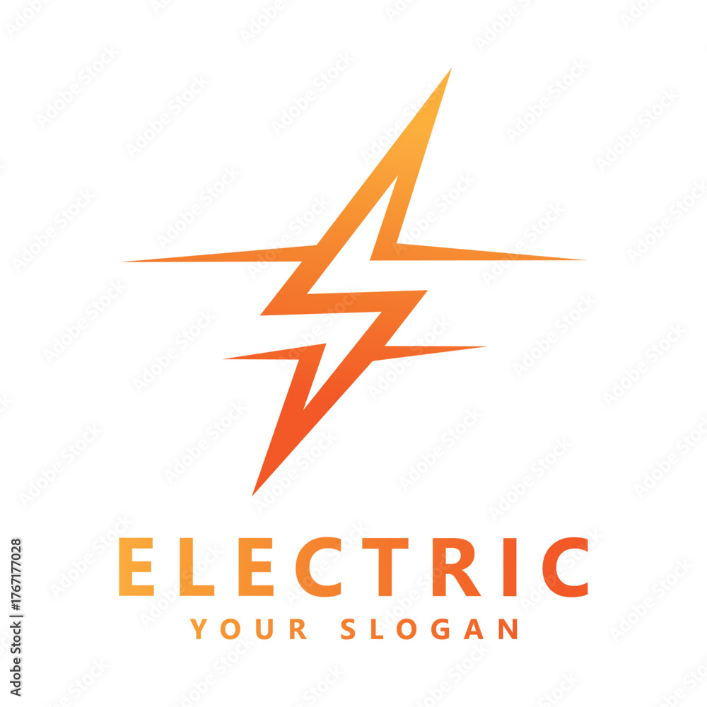 Obraz premium Electric logo letter s from negative space lightning bolt tunder bolt design logo template